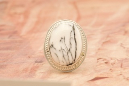 Genuine White Buffalo Turquoise Native American Ring